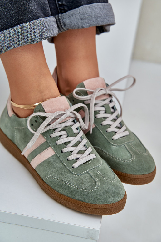 Zazoo N1068 dalla pelle scamosciata Basso Scarpe modello sneakers Femminile colore verde Zazoo N1068 dalla pelle scamosciata Basso Scarpe modello sneakers Femminile colore verde