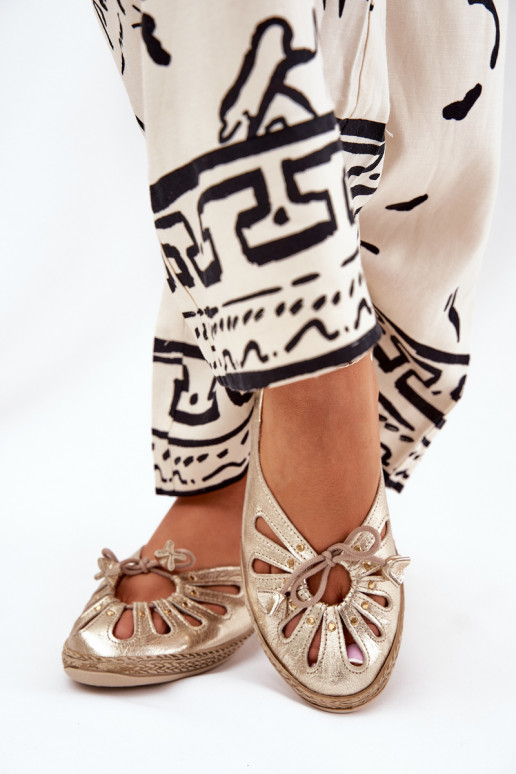 isoscele BallerineAbilitatoturalnej Skóry Zazoo 10179 colore dorato isoscele BallerineAbilitatoturalnej Skóry Zazoo 10179 colore dorato