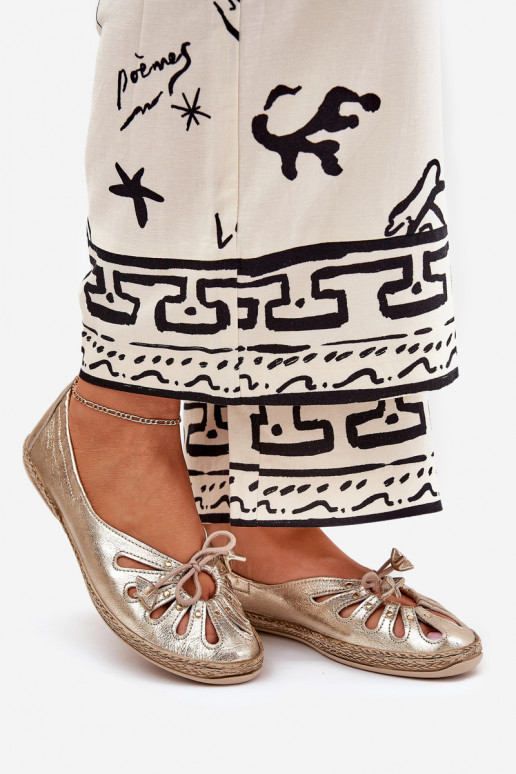 isoscele BallerineAbilitatoturalnej Skóry Zazoo 10179 colore dorato isoscele BallerineAbilitatoturalnej Skóry Zazoo 10179 colore dorato