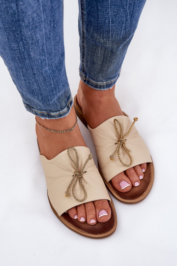 Zazoo 2659 Pantofole in pelle Femminile beige 2