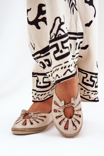 isoscele BallerineAbilitatoturalnej Skóry Zazoo 10179 beige 2