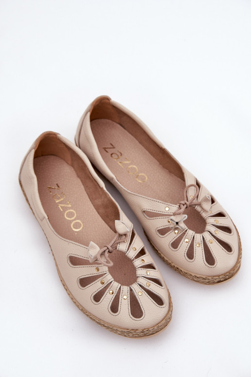 isoscele BallerineAbilitatoturalnej Skóry Zazoo 10179 beige isoscele BallerineAbilitatoturalnej Skóry Zazoo 10179 beige