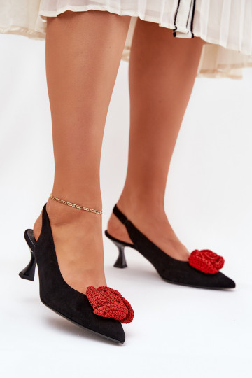 Scarpe eleganti in camoscio con tacco sottile CheBello 4666 nere