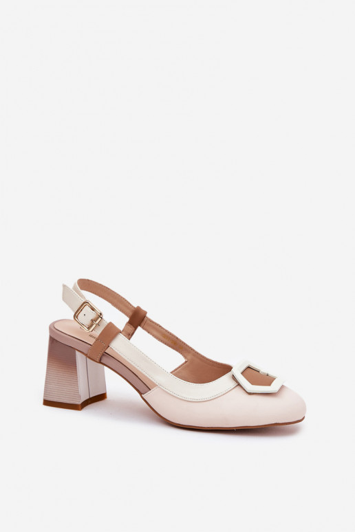 Pelle Stile elegante Sandali con tacco alto da donna D&A CR51-569 beige