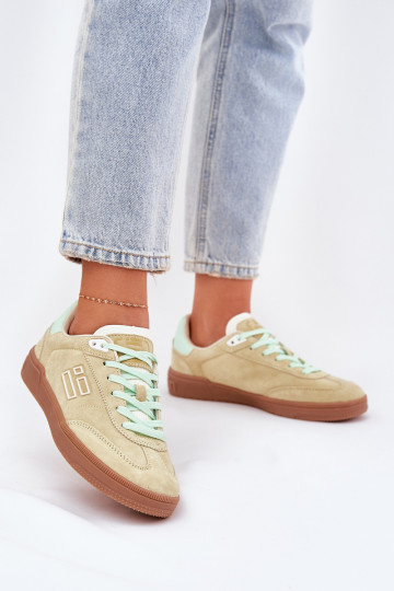 Sneakers in camoscio da donna D.Franklin DFSH387005 lime 2