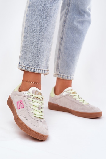 Sneakers in camoscio da donna D.Franklin DFSH387005 bianco chiaro