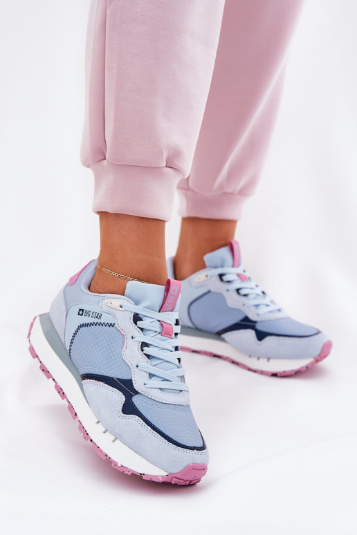 dalla pelle scamosciata  scarpe da ginnastica Femminile Big Star RR274236 HI-POLY SYSTEM colore blu