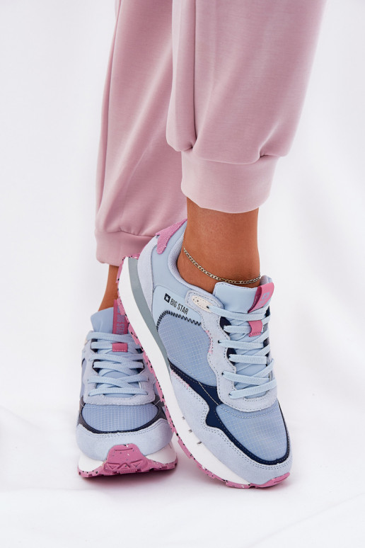 dalla pelle scamosciata  scarpe da ginnastica Femminile Big Star RR274236 HI-POLY SYSTEM colore blu