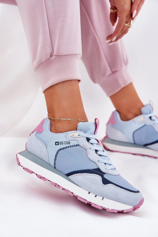 dalla pelle scamosciata  scarpe da ginnastica Femminile Big Star RR274236 HI-POLY SYSTEM colore blu