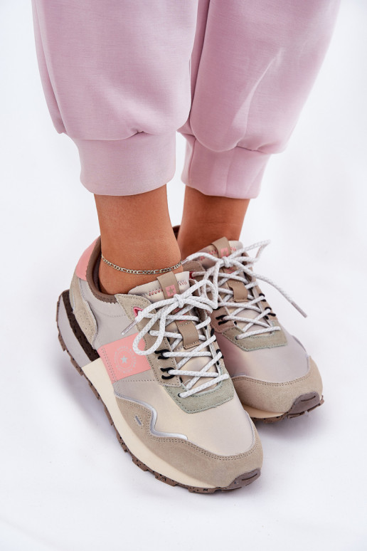 dalla pelle scamosciata Scarpe modello sneakers Femminile Big Star RR274243 HI-POLY SYSTEM grigio-colore rosa