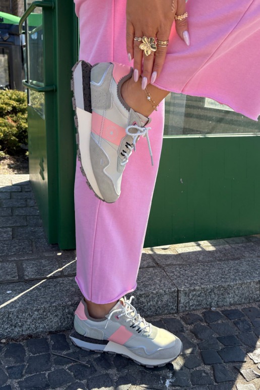 dalla pelle scamosciata Scarpe modello sneakers Femminile Big Star RR274243 HI-POLY SYSTEM grigio-colore rosa