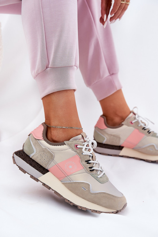 dalla pelle scamosciata Scarpe modello sneakers Femminile Big Star RR274243 HI-POLY SYSTEM grigio-colore rosa