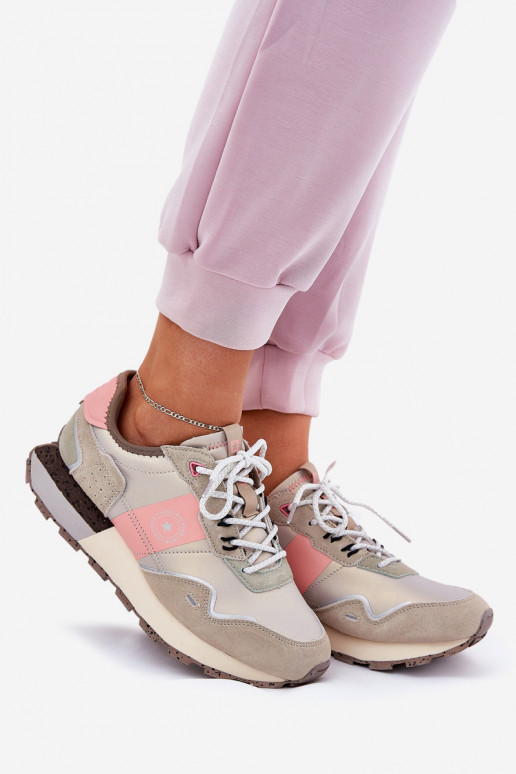 dalla pelle scamosciata Scarpe modello sneakers Femminile Big Star RR274243 HI-POLY SYSTEM grigio-colore rosa