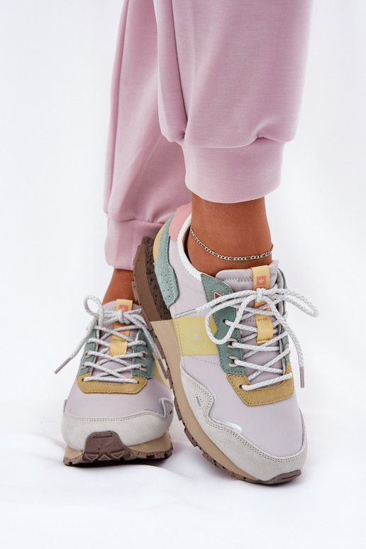 dalla pelle scamosciata Scarpe modello sneakers Femminile Big Star RR274244 HI-POLY SYSTEM grigio-colore giallo dalla pelle scamosciata Scarpe modello sneakers Femminile Big Star RR274244 HI-POLY SYSTEM grigio-colore giallo