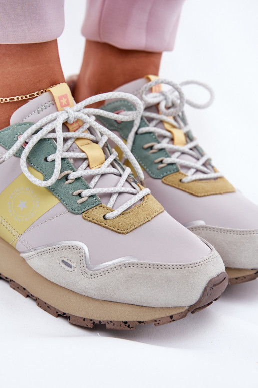 dalla pelle scamosciata Scarpe modello sneakers Femminile Big Star RR274244 HI-POLY SYSTEM grigio-colore giallo dalla pelle scamosciata Scarpe modello sneakers Femminile Big Star RR274244 HI-POLY SYSTEM grigio-colore giallo