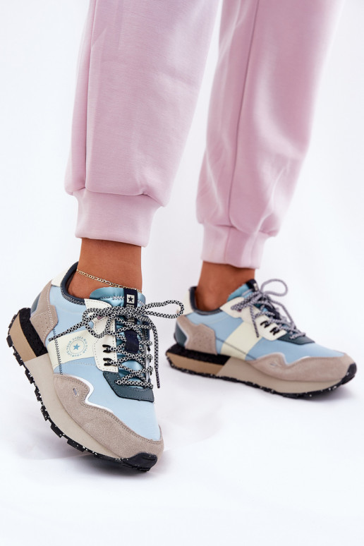 dalla pelle scamosciata Scarpe modello sneakers Femminile Big Star RR274245 HI-POLY SYSTEM grigio-colore blu dalla pelle scamosciata Scarpe modello sneakers Femminile Big Star RR274245 HI-POLY SYSTEM grigio-colore blu