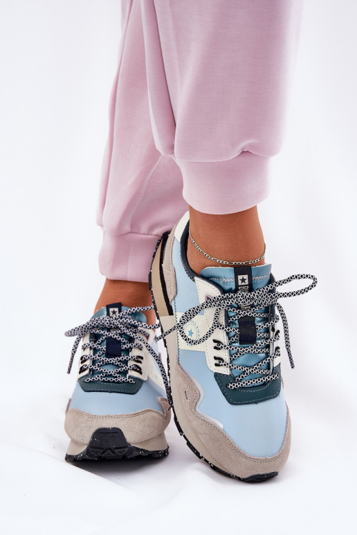 dalla pelle scamosciata Scarpe modello sneakers Femminile Big Star RR274245 HI-POLY SYSTEM grigio-colore blu dalla pelle scamosciata Scarpe modello sneakers Femminile Big Star RR274245 HI-POLY SYSTEM grigio-colore blu