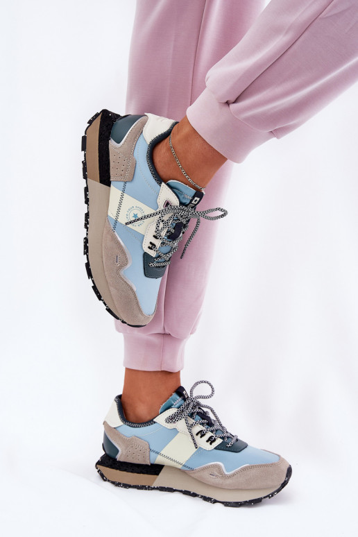 dalla pelle scamosciata Scarpe modello sneakers Femminile Big Star RR274245 HI-POLY SYSTEM grigio-colore blu dalla pelle scamosciata Scarpe modello sneakers Femminile Big Star RR274245 HI-POLY SYSTEM grigio-colore blu