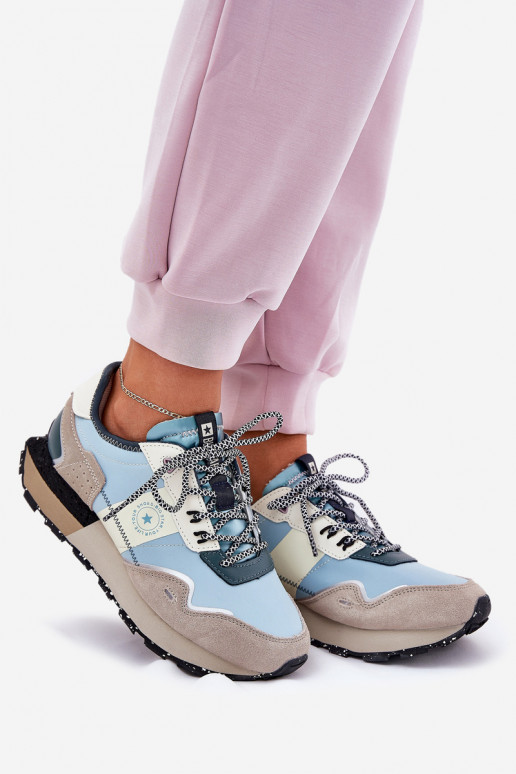 dalla pelle scamosciata Scarpe modello sneakers Femminile Big Star RR274245 HI-POLY SYSTEM grigio-colore blu dalla pelle scamosciata Scarpe modello sneakers Femminile Big Star RR274245 HI-POLY SYSTEM grigio-colore blu