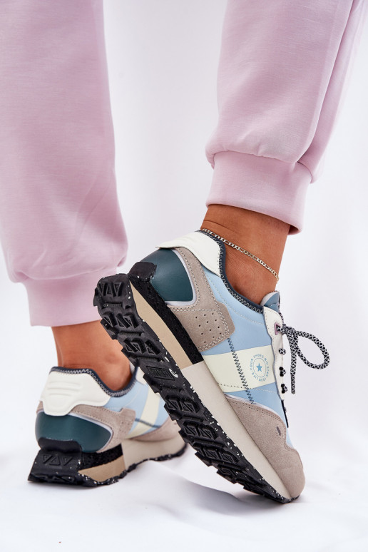 dalla pelle scamosciata Scarpe modello sneakers Femminile Big Star RR274245 HI-POLY SYSTEM grigio-colore blu dalla pelle scamosciata Scarpe modello sneakers Femminile Big Star RR274245 HI-POLY SYSTEM grigio-colore blu