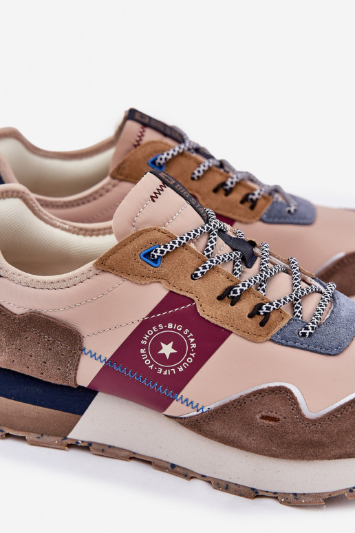 dalla pelle scamosciata Scarpe modello sneakers Deveschio con una piattaforma Big Star RR174475 Hi-Poly System beige dalla pelle scamosciata Scarpe modello sneakers Deveschio con una piattaforma Big Star RR174475 Hi-Poly System beige