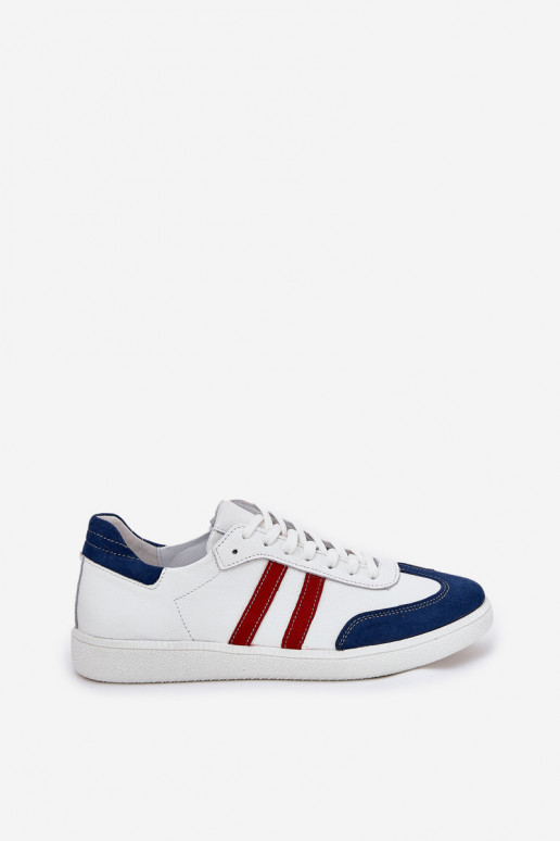 Zazoo N1068 Pelle Basso Scarpe modello sneakers Femminile Bianco-blu scuro Zazoo N1068 Pelle Basso Scarpe modello sneakers Femminile Bianco-blu scuro