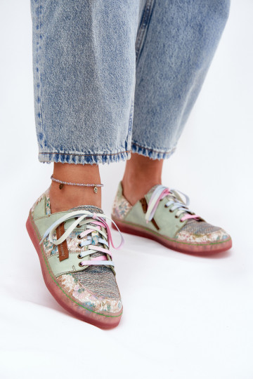 Pelle scarpe Femminile Deveciejka 06791-09 verde chiaro 2