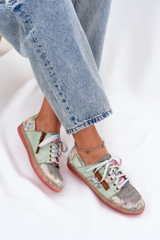 Pelle scarpe Femminile Deveciejka 06791-09 verde chiaro Pelle scarpe Femminile Deveciejka 06791-09 verde chiaro