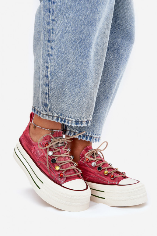 Scarpe per il tempo libero con una piattaforma GOE RR2N4104 colore rosso Scarpe per il tempo libero con una piattaforma GOE RR2N4104 colore rosso