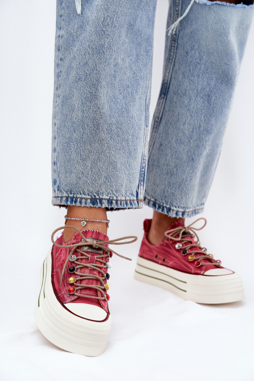 Scarpe per il tempo libero con una piattaforma GOE RR2N4104 colore rosso Scarpe per il tempo libero con una piattaforma GOE RR2N4104 colore rosso