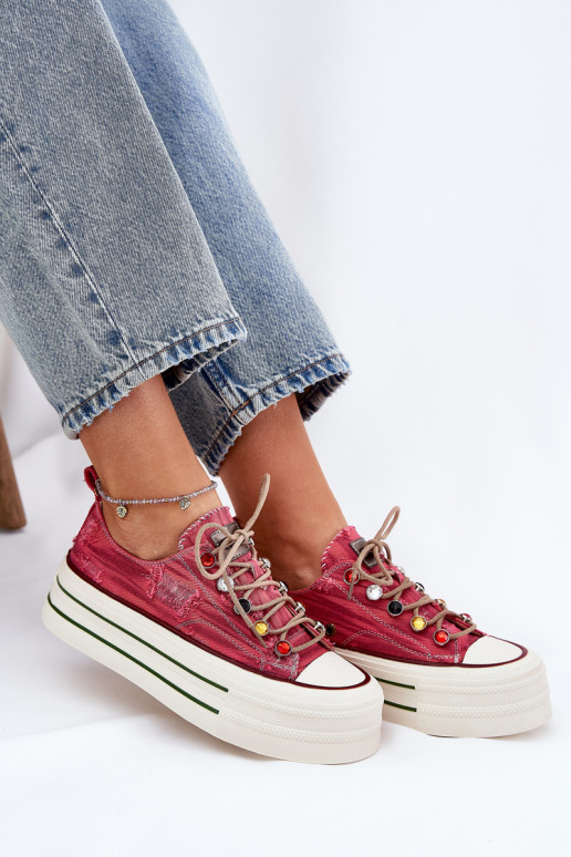 Scarpe per il tempo libero con una piattaforma GOE RR2N4104 colore rosso Scarpe per il tempo libero con una piattaforma GOE RR2N4104 colore rosso