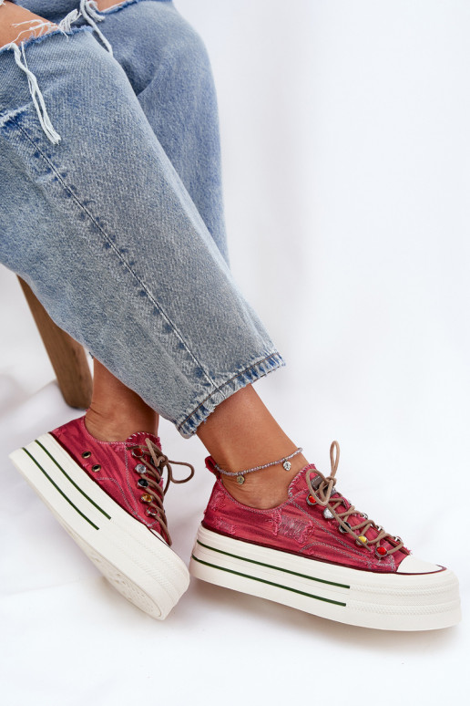 Scarpe per il tempo libero con una piattaforma GOE RR2N4104 colore rosso Scarpe per il tempo libero con una piattaforma GOE RR2N4104 colore rosso