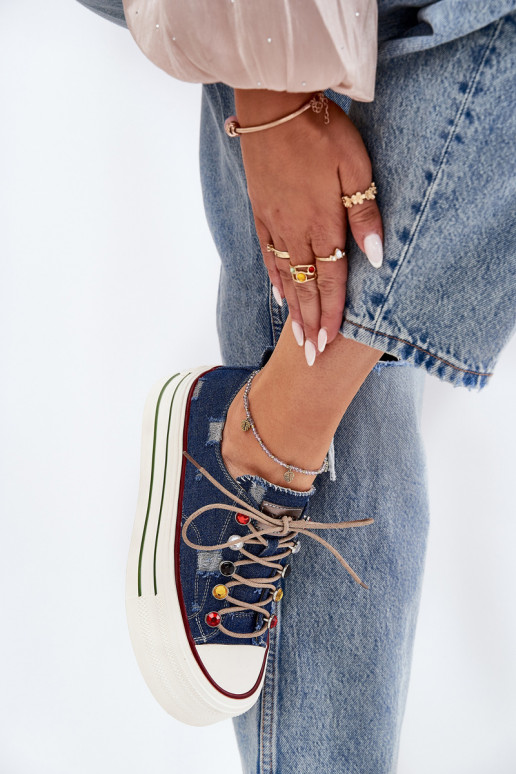 Scarpe per il tempo libero con una piattaforma GOE RR2N4103 blu scuro Scarpe per il tempo libero con una piattaforma GOE RR2N4103 blu scuro