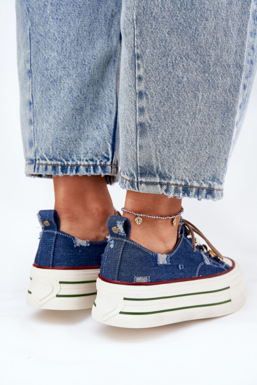 Scarpe per il tempo libero con una piattaforma GOE RR2N4103 blu scuro Scarpe per il tempo libero con una piattaforma GOE RR2N4103 blu scuro