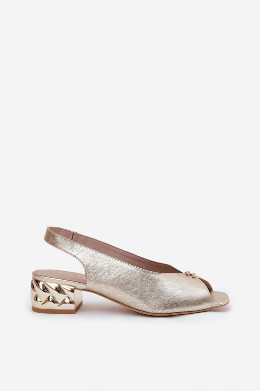 Pelle Stile elegante Sandali da donna CheBello 4724 colore dorato