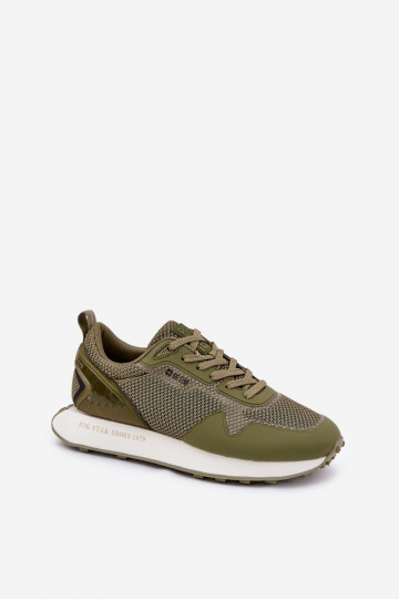 Scarpe modello sneakers Deveschio con una piattaforma Big Star RR174360 Hi-Poly System colore kaki