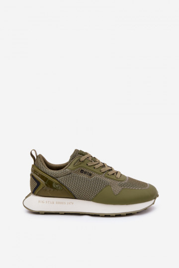 Scarpe modello sneakers Deveschio con una piattaforma Big Star RR174360 Hi-Poly System colore kaki 2