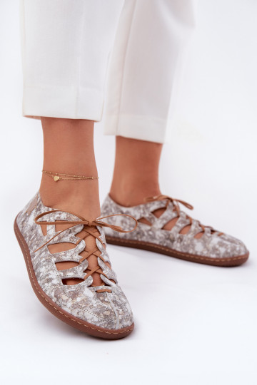 Scarpe tipo ballerina con ritagli Tai turiciejka 06835-25/00-1 dorate 2