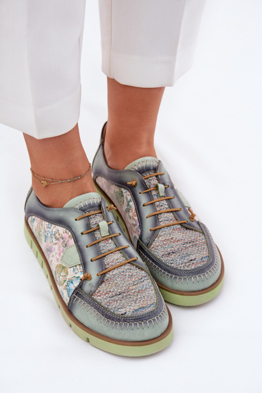 Pelle scarpe Femminile Elegantellato Deveciejka 06784-09 colore verde Pelle scarpe Femminile Elegantellato Deveciejka 06784-09 colore verde