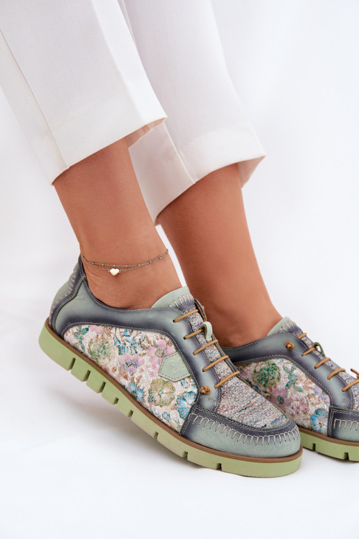 Pelle scarpe Femminile Elegantellato Deveciejka 06784-09 colore verde Pelle scarpe Femminile Elegantellato Deveciejka 06784-09 colore verde