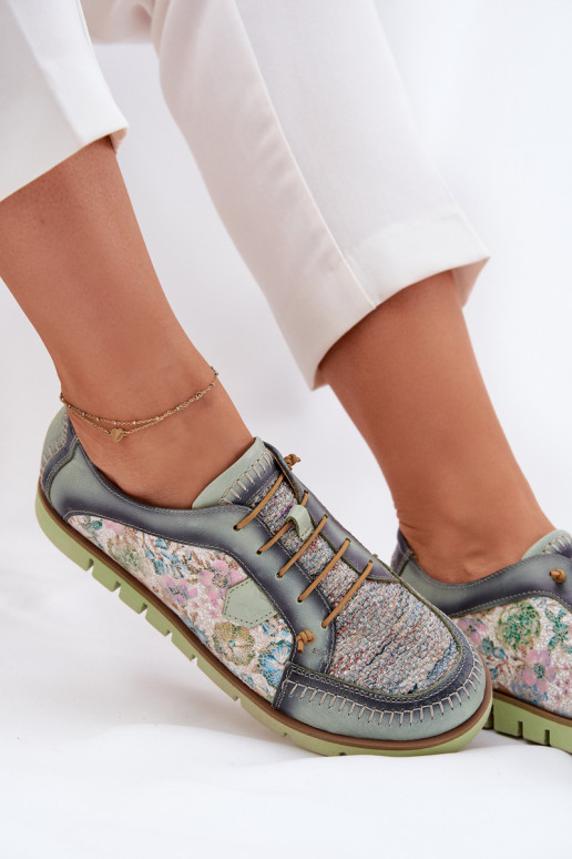 Pelle scarpe Femminile Elegantellato Deveciejka 06784-09 colore verde Pelle scarpe Femminile Elegantellato Deveciejka 06784-09 colore verde