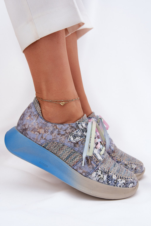 Pelle scarpe Scarpe modello sneakers Femminile con una piattaforma Deveciejka 06776A-06 colore blu Pelle scarpe Scarpe modello sneakers Femminile con una piattaforma Deveciejka 06776A-06 colore blu