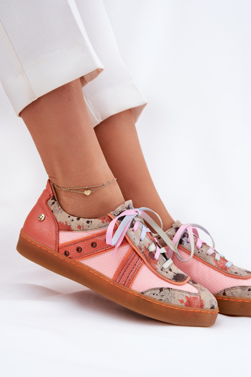 Pelle Scarpe modello sneakers Femminile Deveciejka 06840-18 colore arancione