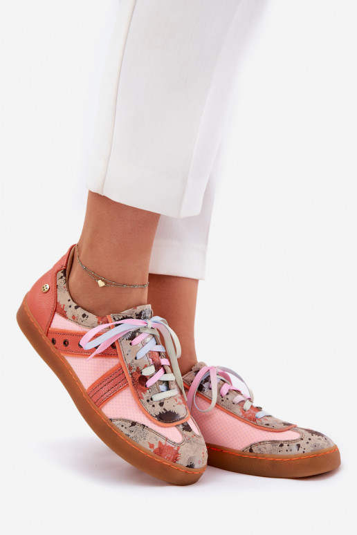 Pelle Scarpe modello sneakers Femminile Deveciejka 06840-18 colore arancione