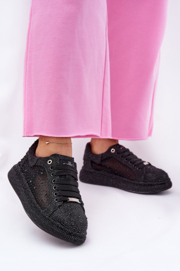 Decorato Scarpe modello sneakers con una piattaforma GOE NN2N4021 colore nero 2