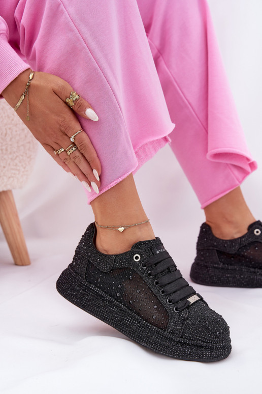 Decorato Scarpe modello sneakers con una piattaforma GOE NN2N4021 colore nero