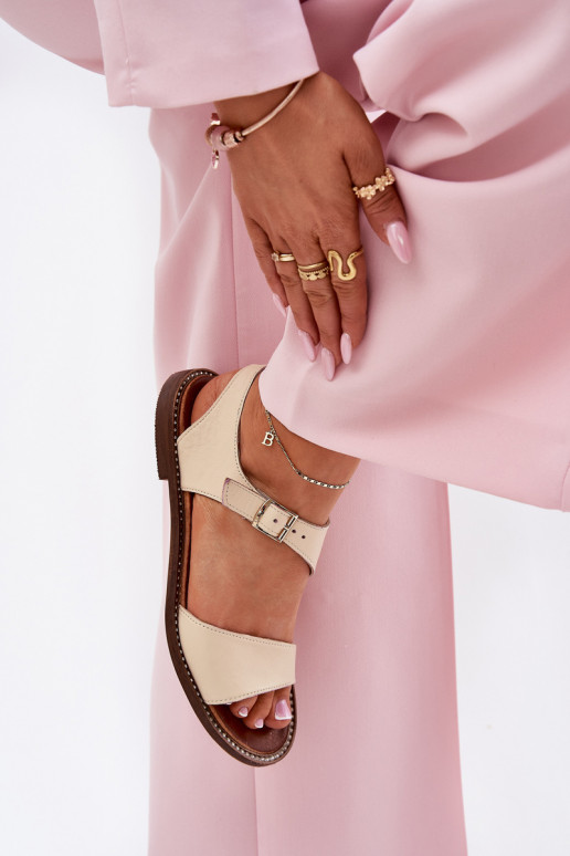 Pelle Sandali bassi da donna Zazoo 3014 beige Pelle Sandali bassi da donna Zazoo 3014 beige