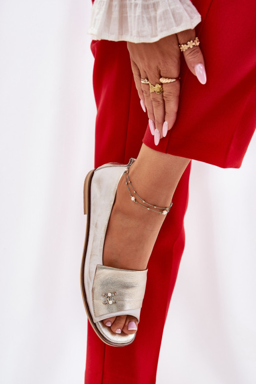 Pelle Stile elegante BallerineOdkrytymi Palcami Zazoo 1865 colore dorato Przecierany Pelle Stile elegante BallerineOdkrytymi Palcami Zazoo 1865 colore dorato Przecierany