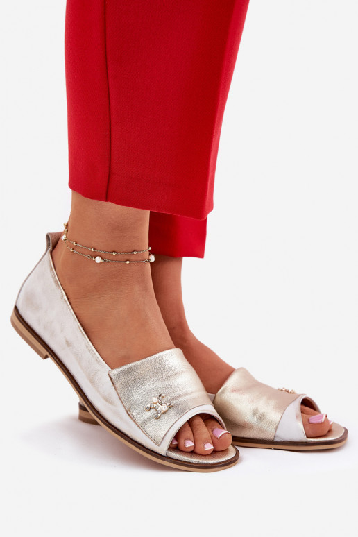 Pelle Stile elegante BallerineOdkrytymi Palcami Zazoo 1865 colore dorato Przecierany Pelle Stile elegante BallerineOdkrytymi Palcami Zazoo 1865 colore dorato Przecierany