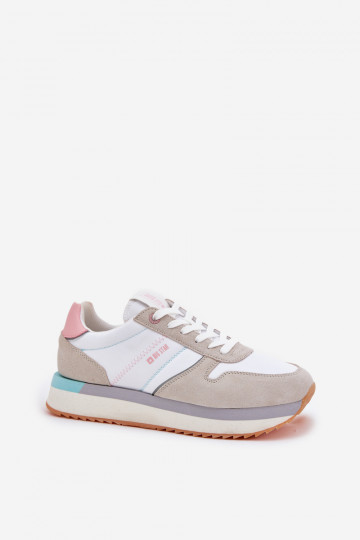Scarpe sportive in camoscio per donne Big Star RR274A047 HI-POLY SYSTEM color sabbia-bianco 2